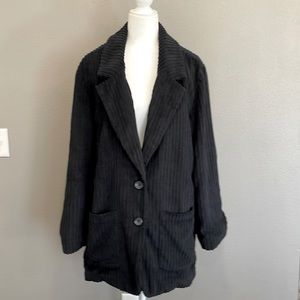 Free People Black Corduroy Jacket Sz Lg